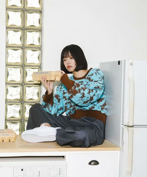 KBF / ケービーエフ ニット・セーター | マーブルジャガードニット | 詳細10