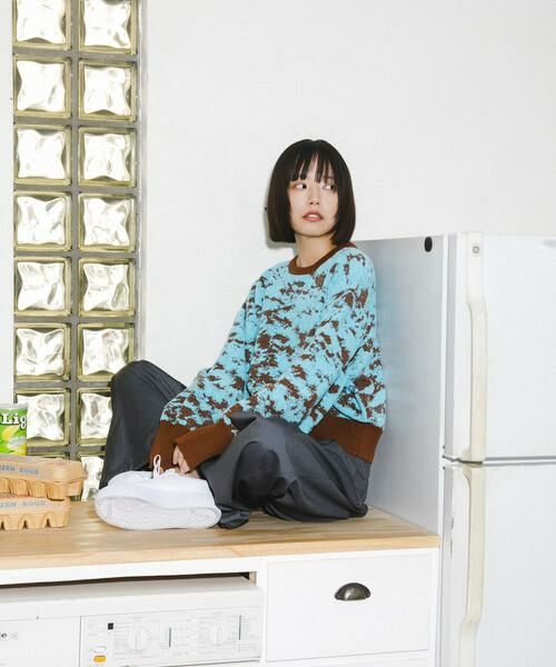 KBF / ケービーエフ ニット・セーター | マーブルジャガードニット | 詳細11