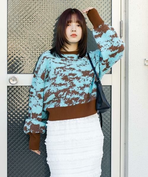 KBF / ケービーエフ ニット・セーター | マーブルジャガードニット | 詳細2