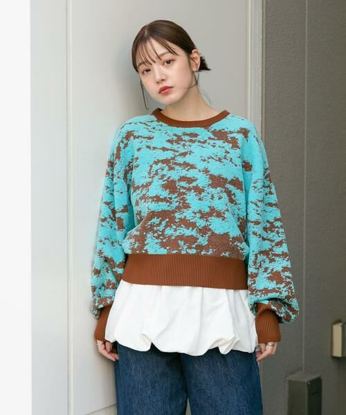 KBF / ケービーエフ ニット・セーター | マーブルジャガードニット | 詳細6