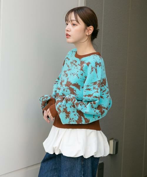 KBF / ケービーエフ ニット・セーター | マーブルジャガードニット | 詳細7