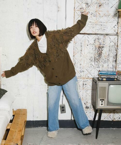 KBF / ケービーエフ カーディガン・ボレロ | ジャガードフリンジカーディガン | 詳細10