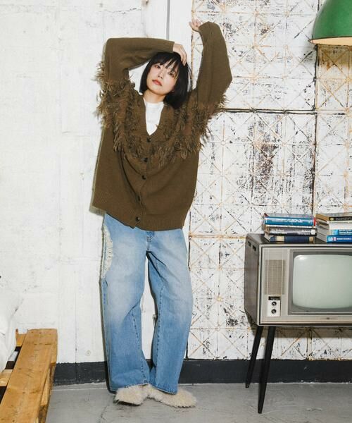 KBF / ケービーエフ カーディガン・ボレロ | ジャガードフリンジカーディガン | 詳細12