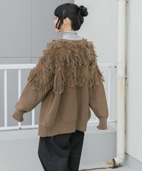 KBF / ケービーエフ カーディガン・ボレロ | ジャガードフリンジカーディガン | 詳細3