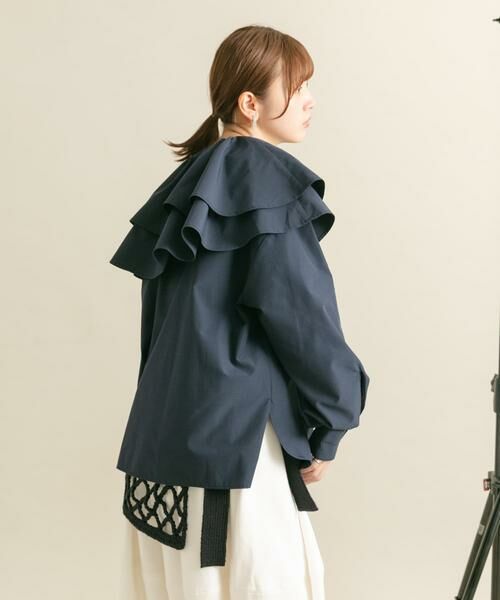 KBF / ケービーエフ シャツ・ブラウス | ラッフルカラーブラウス | 詳細2