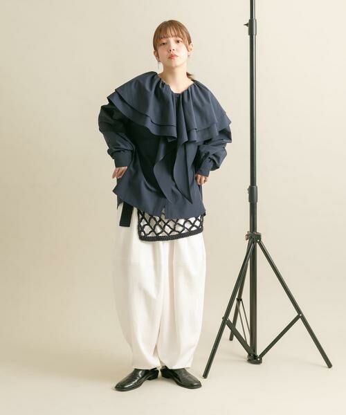 KBF / ケービーエフ シャツ・ブラウス | ラッフルカラーブラウス | 詳細4