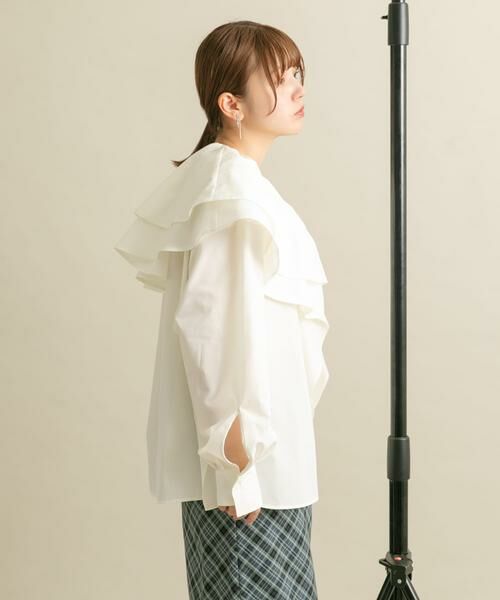 KBF / ケービーエフ シャツ・ブラウス | ラッフルカラーブラウス | 詳細12