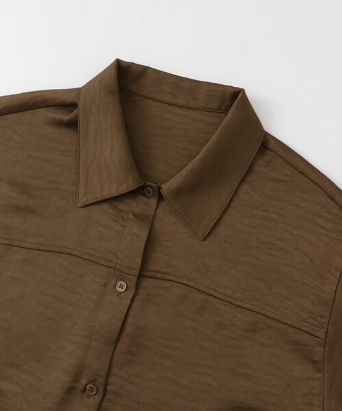 KBF / ケービーエフ シャツ・ブラウス | サテンロングシャツ | 詳細8