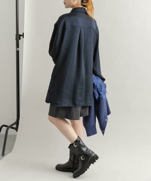 KBF / ケービーエフ シャツ・ブラウス | サテンロングシャツ | 詳細15