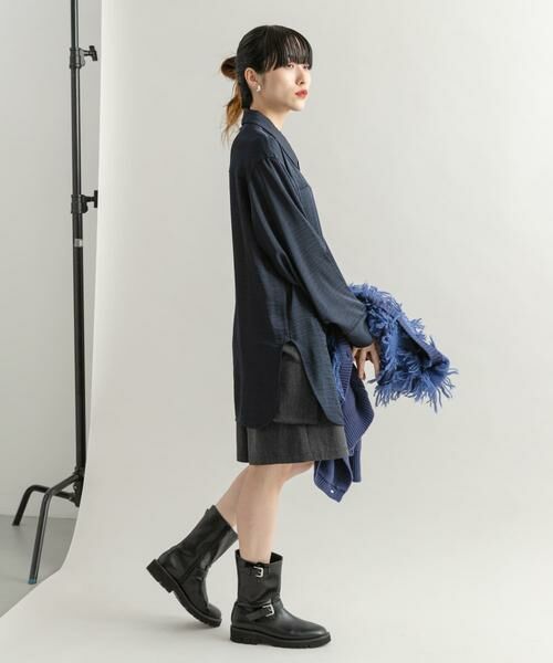 KBF / ケービーエフ シャツ・ブラウス | サテンロングシャツ | 詳細16