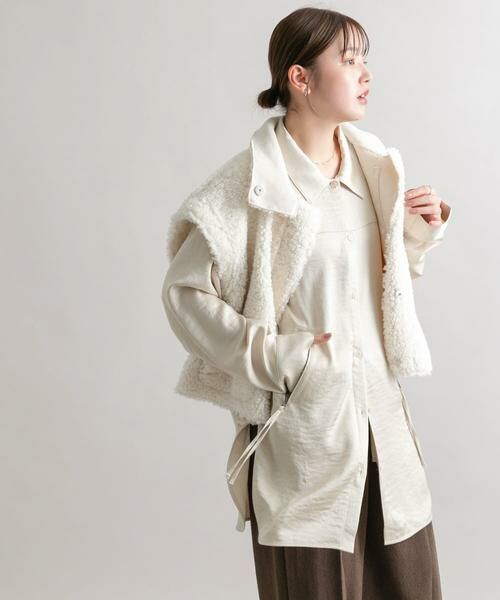 KBF / ケービーエフ シャツ・ブラウス | サテンロングシャツ | 詳細24