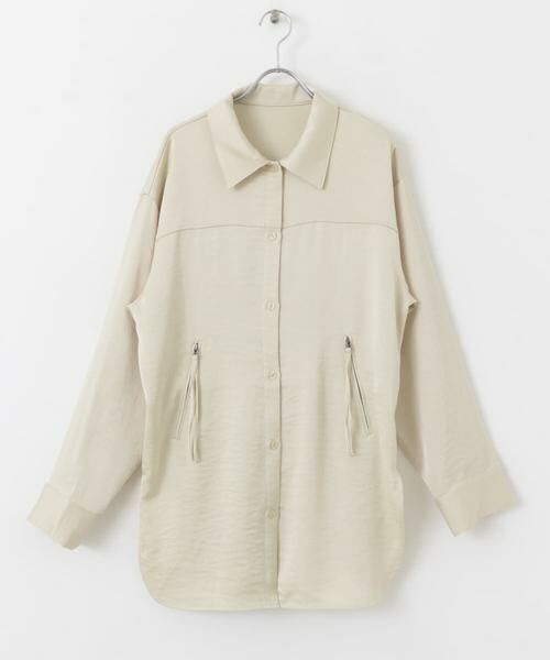 KBF / ケービーエフ シャツ・ブラウス | サテンロングシャツ | 詳細29