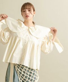 KBF / ケービーエフ シャツ・ブラウス | ダブルフリルカラーブラウス