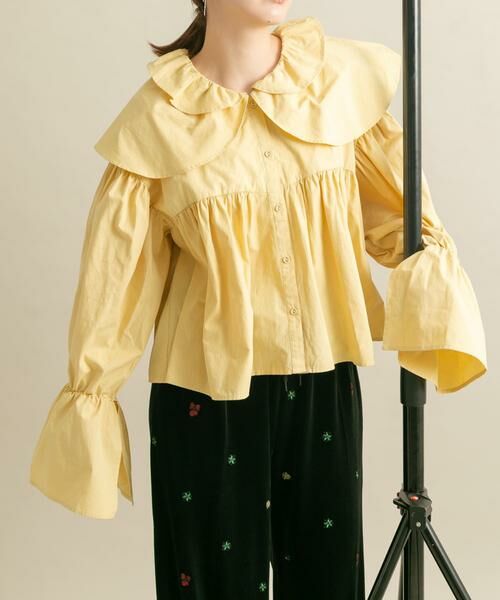 KBF / ケービーエフ シャツ・ブラウス | ダブルフリルカラーブラウス | 詳細1