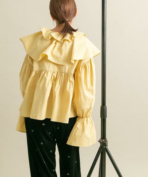 KBF / ケービーエフ シャツ・ブラウス | ダブルフリルカラーブラウス | 詳細3