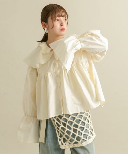 KBF / ケービーエフ シャツ・ブラウス | ダブルフリルカラーブラウス | 詳細12
