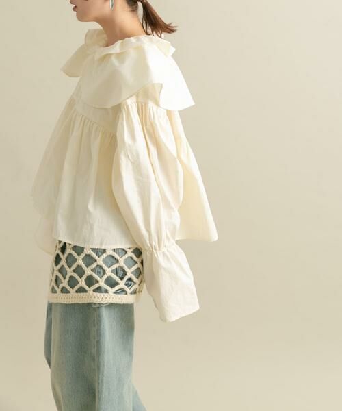 KBF / ケービーエフ シャツ・ブラウス | ダブルフリルカラーブラウス | 詳細13