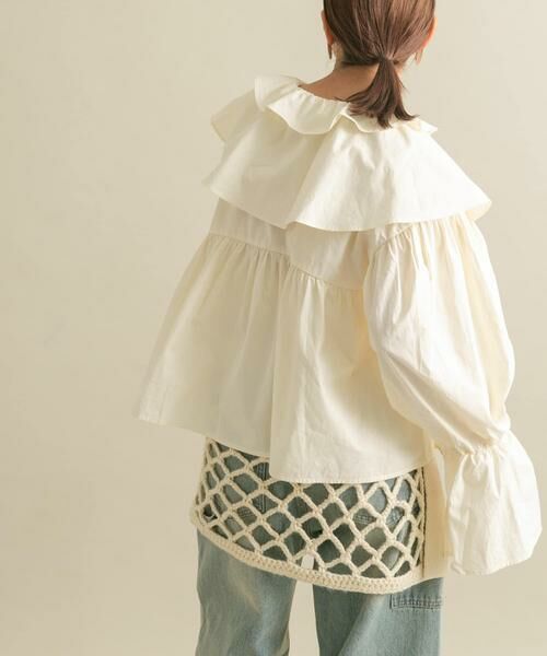 KBF / ケービーエフ シャツ・ブラウス | ダブルフリルカラーブラウス | 詳細14