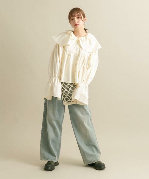 KBF / ケービーエフ シャツ・ブラウス | ダブルフリルカラーブラウス | 詳細15