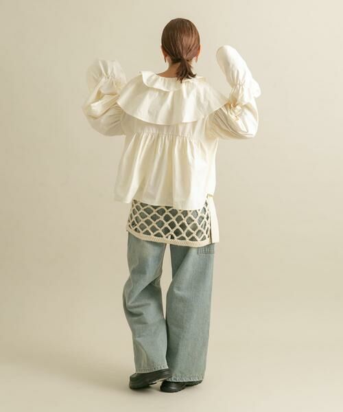 KBF / ケービーエフ シャツ・ブラウス | ダブルフリルカラーブラウス | 詳細17