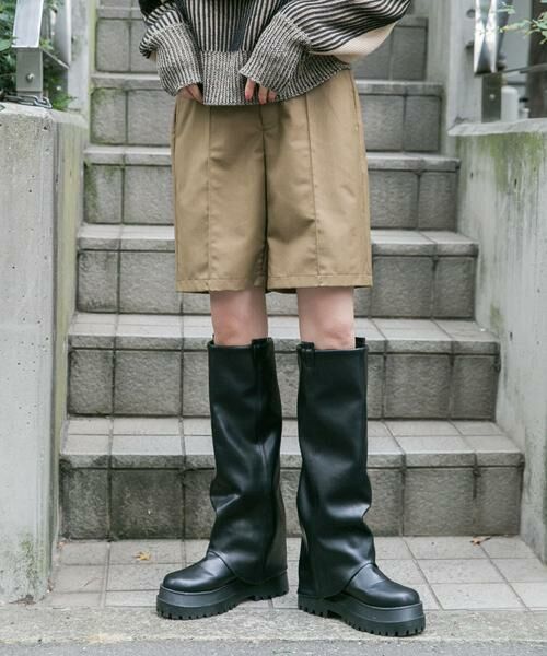 KBF / ケービーエフ ショート・ハーフ・半端丈パンツ | ピンタックショートパンツ | 詳細1