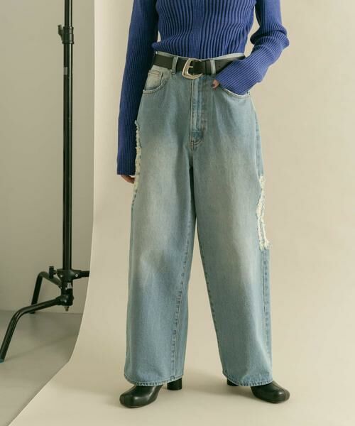KBF / ケービーエフ デニムパンツ | 『低身長向けも展開』ダメージウォッシングデニム | 詳細6
