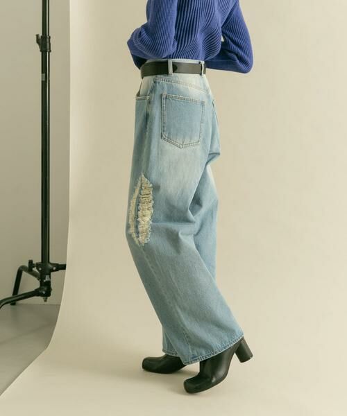 KBF / ケービーエフ デニムパンツ | 『低身長向けも展開』ダメージウォッシングデニム | 詳細8