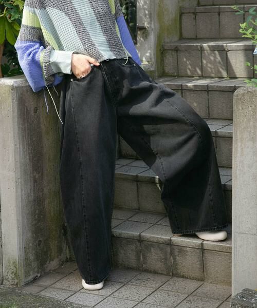 KBF / ケービーエフ デニムパンツ | 『低身長向けも展開』サイドタックデニム(ブラック)