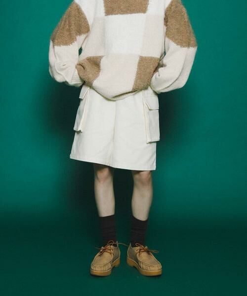 KBF / ケービーエフ ショート・ハーフ・半端丈パンツ | フラップポケットショートパンツ(アイボリー)