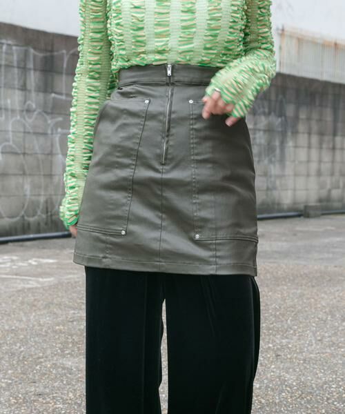 KBF / ケービーエフ スカート | コーティングミニスカート | 詳細1