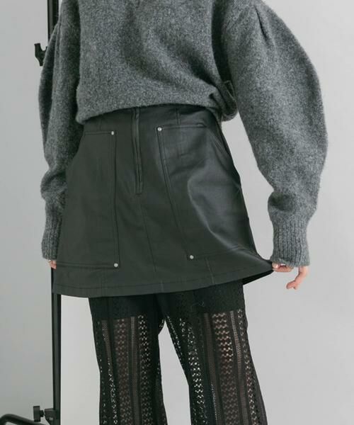 KBF/ケービーエフ コーティングミニスカート ブラック one