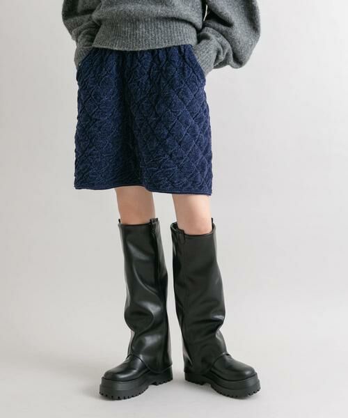 KBF / ケービーエフ スカート | キルティングニットスカート | 詳細3