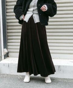 KBF / ケービーエフ スカート | セミフレアベロアスカート