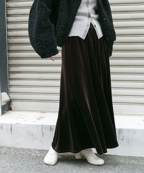 KBF / ケービーエフ スカート | セミフレアベロアスカート | 詳細1