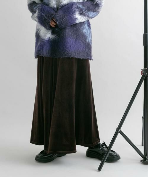 KBF / ケービーエフ スカート | セミフレアベロアスカート | 詳細5