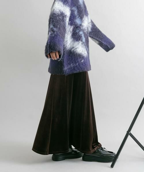 KBF / ケービーエフ スカート | セミフレアベロアスカート | 詳細9