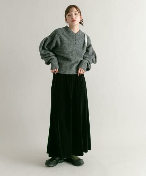 KBF / ケービーエフ スカート | セミフレアベロアスカート | 詳細21