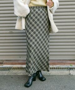 KBF / ケービーエフ スカート | チェックナロースカート(裏付)