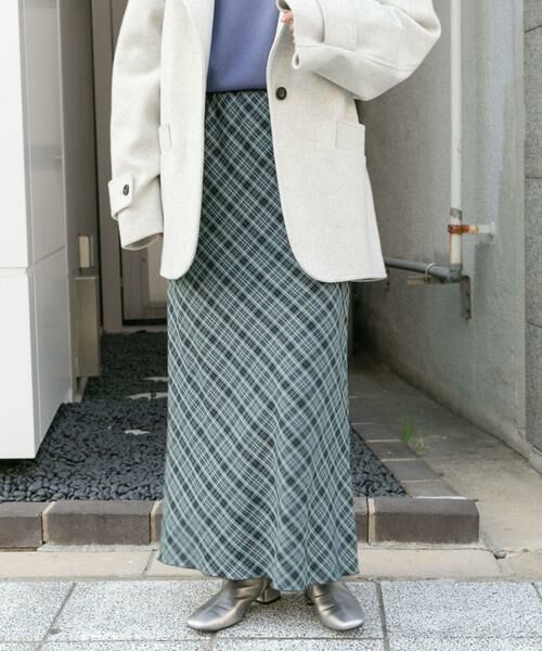 KBF / ケービーエフ スカート | チェックナロースカート(裏付)(グレー系その他)