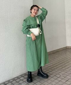 KBF / ケービーエフ ワンピース | スクエアカラーSETストライプワンピース