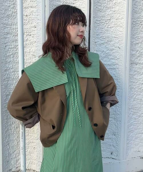 KBF / ケービーエフ ワンピース | スクエアカラーSETストライプワンピース | 詳細7