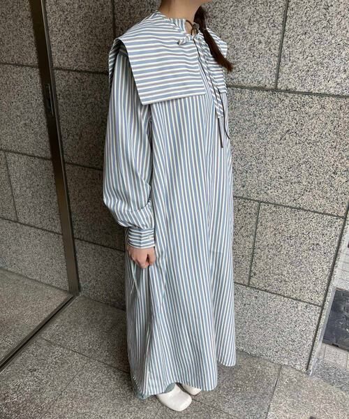 KBF / ケービーエフ ワンピース | スクエアカラーSETストライプワンピース | 詳細14