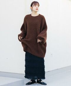 KBF / ケービーエフ ワンピース | ボリュームニットミニワンピース