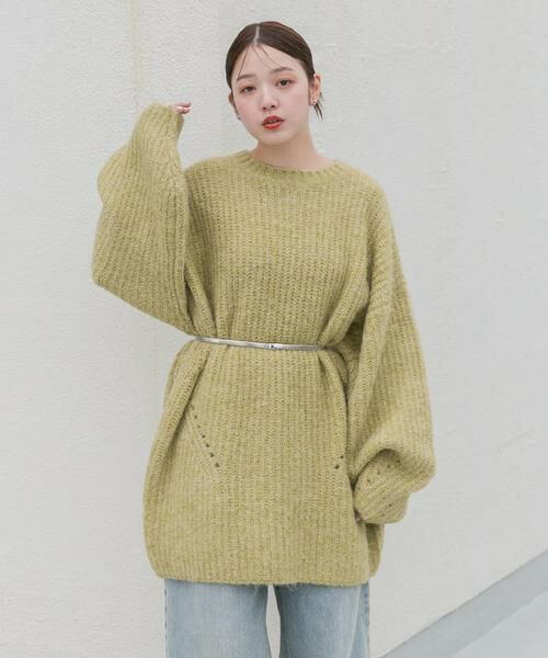 KBF / ケービーエフ ワンピース | ボリュームニットミニワンピース | 詳細1