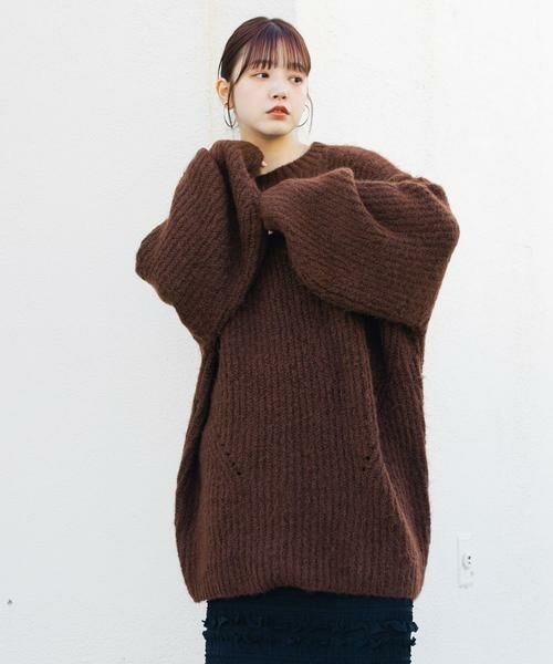 KBF / ケービーエフ ワンピース | ボリュームニットミニワンピース | 詳細18