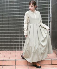 KBF / ケービーエフ ワンピース | 『2サイズ展開』キーネックBIGプリーツジャンパースカート