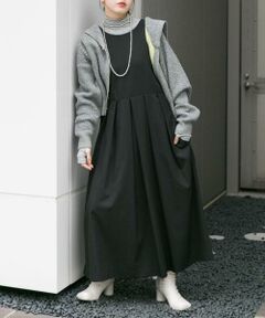 KBF / ケービーエフ ワンピース | 『2サイズ展開』キーネックBIGプリーツジャンパースカート