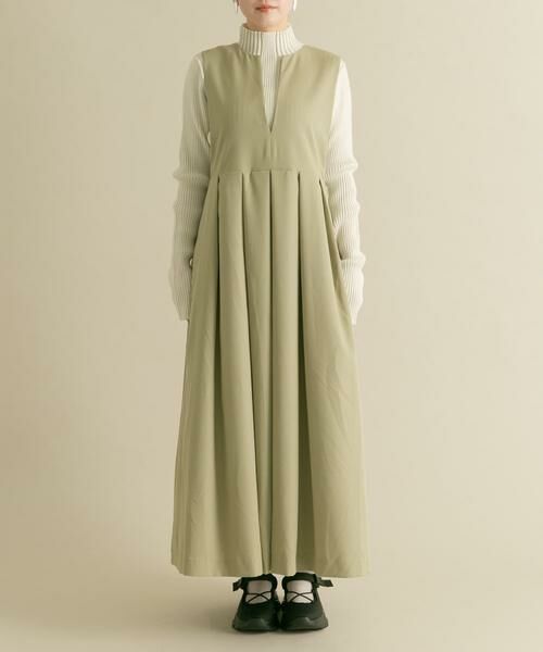 KBF / ケービーエフ ワンピース | 『2サイズ展開』キーネックBIGプリーツジャンパースカート | 詳細13