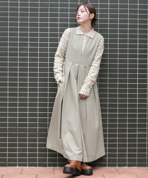 KBF / ケービーエフ ワンピース | 『2サイズ展開』キーネックBIGプリーツジャンパースカート | 詳細2