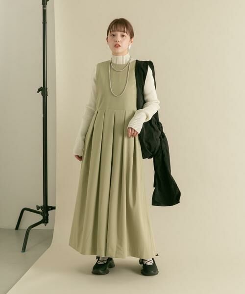 KBF / ケービーエフ ワンピース | 『2サイズ展開』キーネックBIGプリーツジャンパースカート | 詳細9
